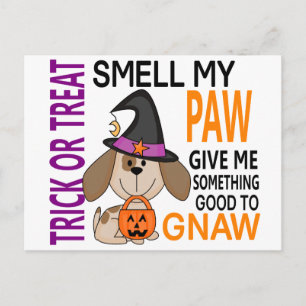 Halloween Dog Smell My Paw 2 Briefkaart