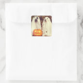 HALLOWEEN DOGS AS GHOSTS SQUARE STICKER (Tas)
