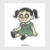 Halloween Doll Girl Sticker – Cute Spooky Design (Vel)
