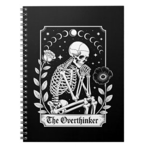 Halloween Donkere Gotische Skelet Overdenker Notitieboek