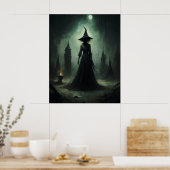 Halloween donkere heks poster (Keuken)