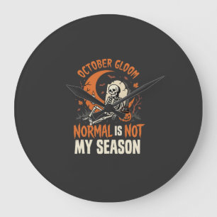 Halloween Donkere Humor Skelet Stemming Grote Klok