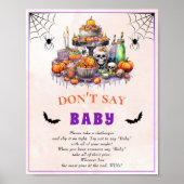 Halloween "Don't Say Baby" Baby shower Poster du j (Devant)