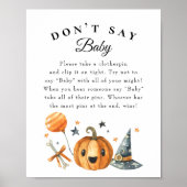 Halloween "Don't Say Baby" Baby shower Poster du j (Devant)