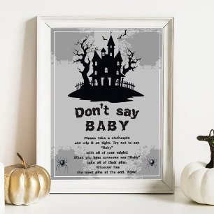 Halloween "Don't Say Baby" Baby shower Poster du j