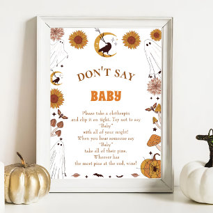 Halloween "Don't Say Baby" Baby shower Poster du j