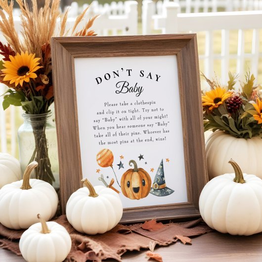 Halloween "Don't Say Baby" Baby shower Poster du j