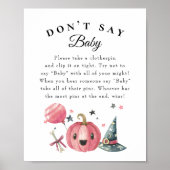 Halloween "Don't Say Baby" Baby shower Poster du j (Devant)
