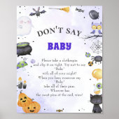 Halloween "Don't Say Baby" Baby shower Poster du j (Devant)