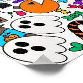 Halloween Doodle Collage Poster 12 x 16 inch (Hoek)