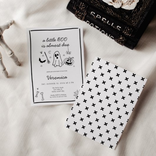 Halloween Doodle Genderneutraal Baby shower Kaart