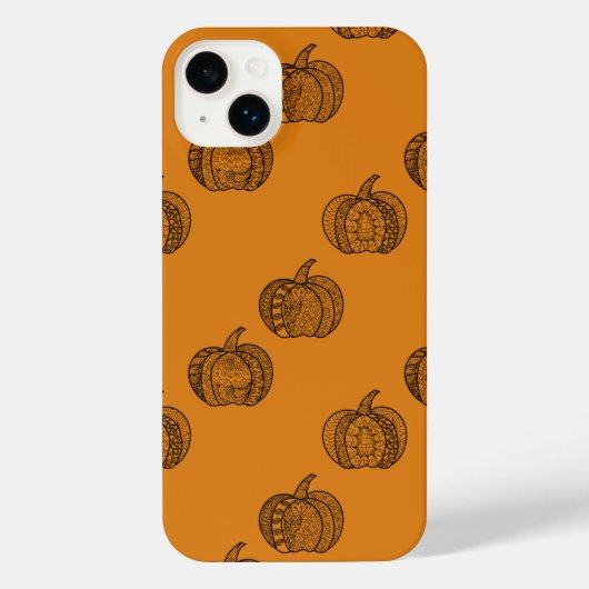 Halloween doodles boho mandala pompoenen Herfst iPhone Hoesje (Achterkant)