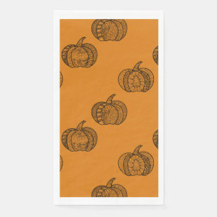 Halloween doodles boho mandala pompoenen Herfst Servet
