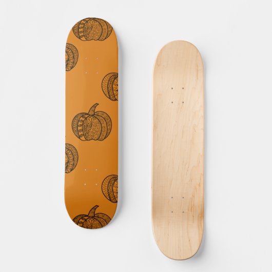 Halloween doodles boho mandala pompoenen Herfst Skateboard (Voorkant)