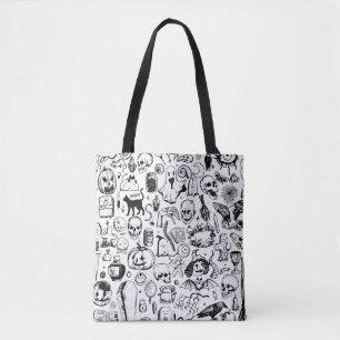Halloween Doodles Collectie, stijl. Draagtas