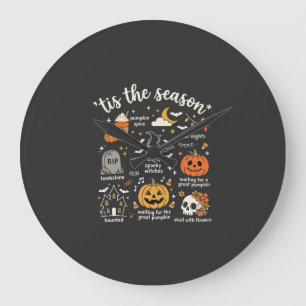 Halloween Doodles Het Is Het Seizoen Heks Design Grote Klok
