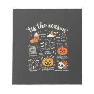 Halloween Doodles Tis het Seizoen Heksontwerp Notitieblok