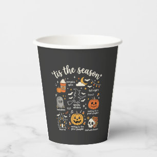Halloween Doodles Tis het Seizoen Heksontwerp Papieren Bekers
