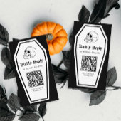Halloween doodskist bruiloft RSVP QR Code DIY Informatiekaartje