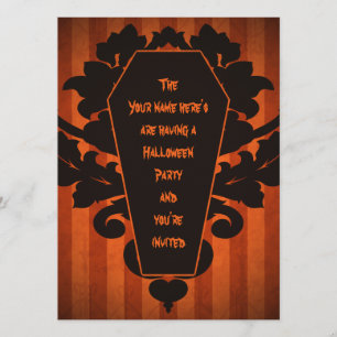 Halloween doodskist feest kaart