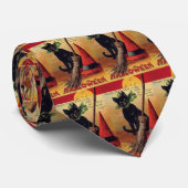  Halloween door Ellen Clapsaddle, Black Cat Stropdas (Opgerold)