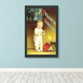 Halloween door Ellen Clapsaddle, Ghost Story Canvas Afdruk (Insitu (Houten vloer))