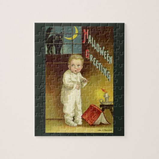 Halloween door Ellen Clapsaddle, Ghost Story Legpuzzel (Verticaal)