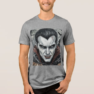 Halloween, Dorstige Vampier, Pompoenveld Tri-Blend Shirt