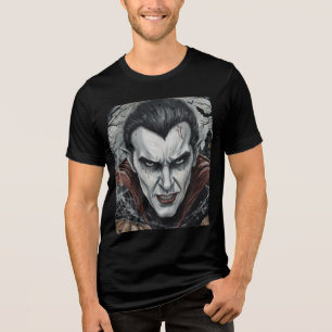 Halloween, Dorstige Vampier, Pompoenveld Tri-Blend Shirt