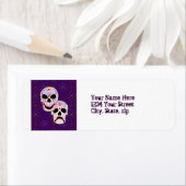 Halloween DOTD Comedy-Tragedy Skulls adreslabel Etiket (Insitu)