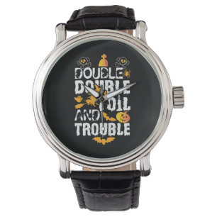 Halloween Double Oil And Trouble Birthday Horloge