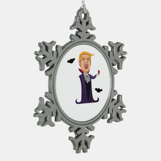 Halloween Dracula Grappig Tin Sneeuwvlok Ornament (Links)