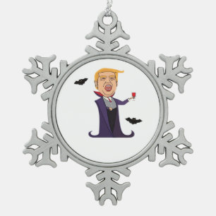 Halloween Dracula Grappig Tin Sneeuwvlok Ornament