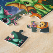 Halloween Dragon Aangepaste Kindernaam Puzzel (Zijkant)