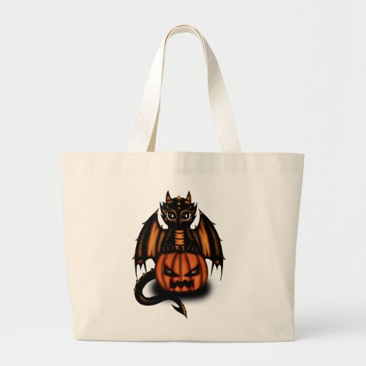 Halloween Dragon Grote Tote Bag (Voorkant)