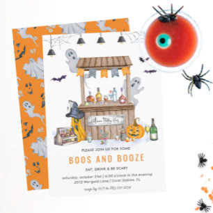 Halloween drank en boos Cocktailparty Kaart