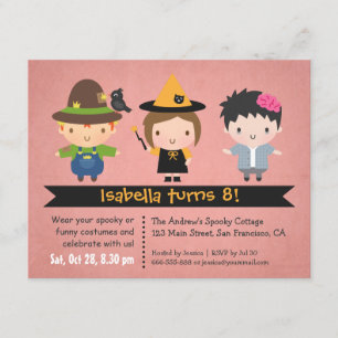 Halloween Dress Up Birthday Party Invitations Kaart