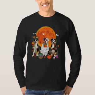 Halloween Drie Australische Herdershonden Heks Sca T-shirt