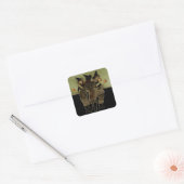 Halloween drie heksen vierkante sticker (Envelop)