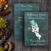 Halloween Drijvende Ghost Top Hat Skull Cane Sky
