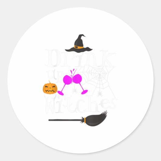 Halloween Drink heksen Ronde Sticker (Voorkant)