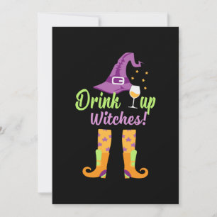 Halloween Drink Up Heksen Verjaardag Kaart
