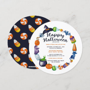 Halloween Drinken Snoepjes en behandelingen Hallow Kaart