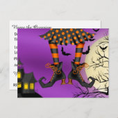 Halloween (drop in) Briefkaart Uitnodiging (Voorkant / Achterkant)