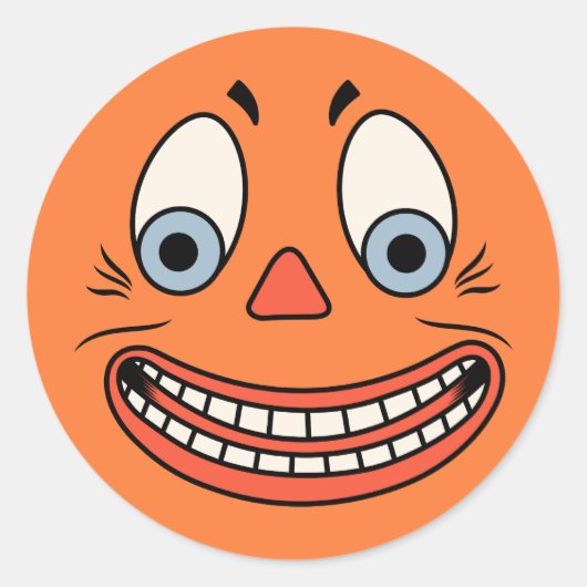  Halloween Duits Jack O'Lantern gezicht Ronde Sticker (Voorkant)