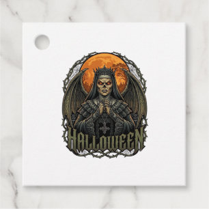 Halloween Duivel Nonnenkroon Vleugels Oranje Maan_ Bedankjes Labels