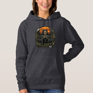 Halloween Duivel Nonnenkroon Vleugels Oranje Maan_ Hoodie