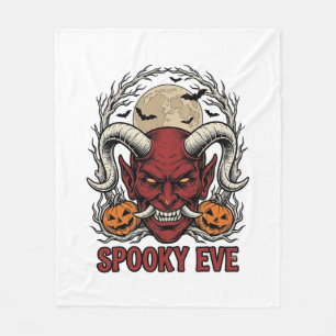 Halloween Duivel T-shirt met Vintage Gravure Pompo Fleece Deken