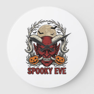 Halloween Duivel T-shirt met Vintage Gravure Pompo Grote Klok