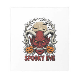 Halloween Duivel T-shirt met Vintage Gravure Pompo Notitieblok